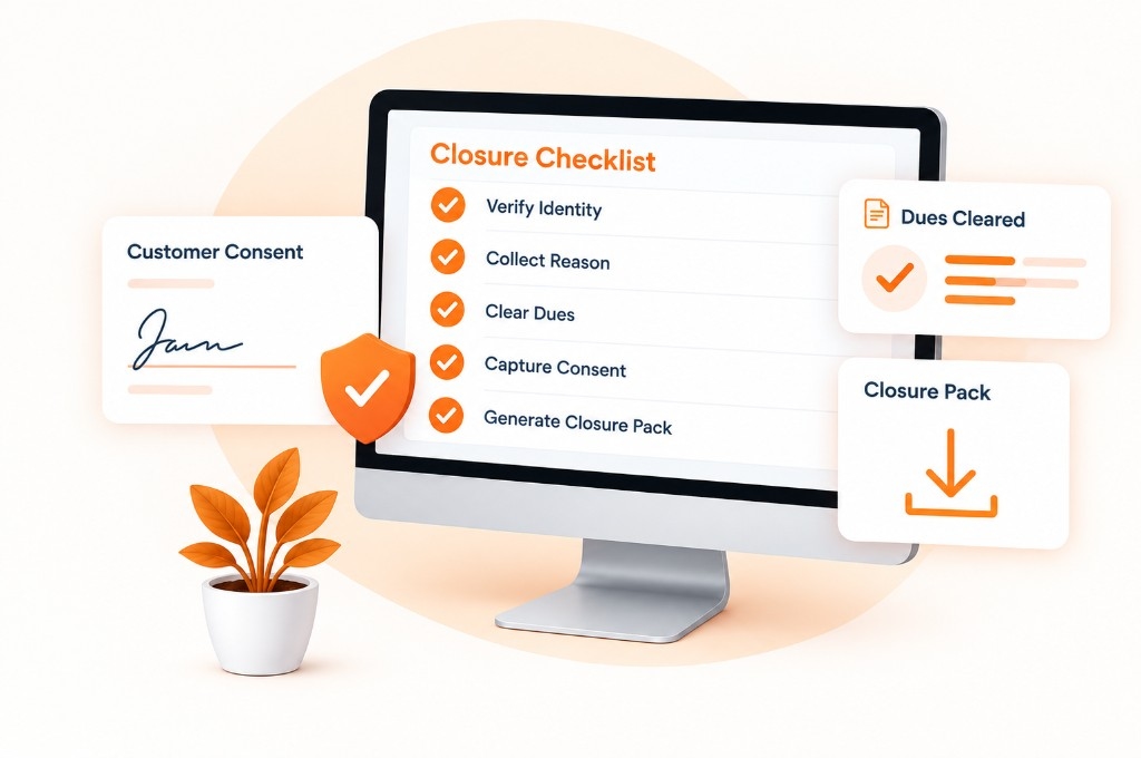 Account Closure checklist dashboard