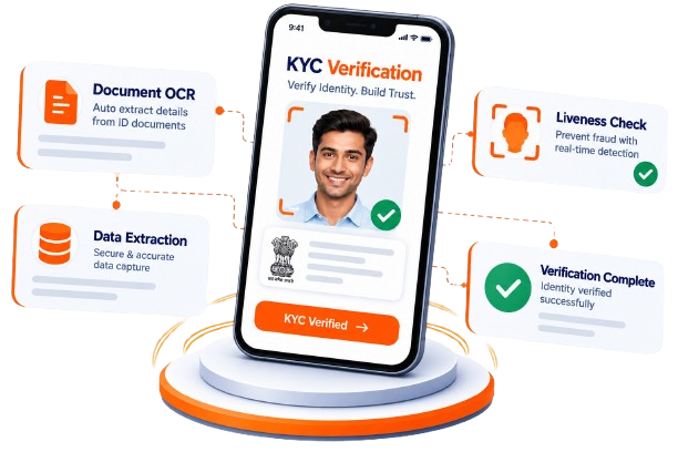 Digital KYC verification — document OCR, liveness check and instant verification